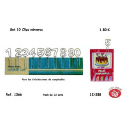 CLIPS METAL 10 NUMEROS SURTIDOS BLISTER 1366 ^