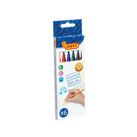 ROTULADOR JOVI ERGONOMIC 6 COLORES PUNTA REDONDA REF 1606