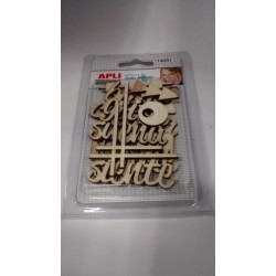 LETREROS APLI SCRAPBOOKING MADERA TROQUELADOS 15U REF. 14031 ^