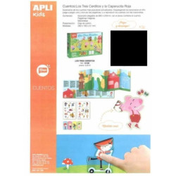 CUENTO APLI INFANTIL C/GOMETS ESTUCHE LOS TRES CERDITOS 14108