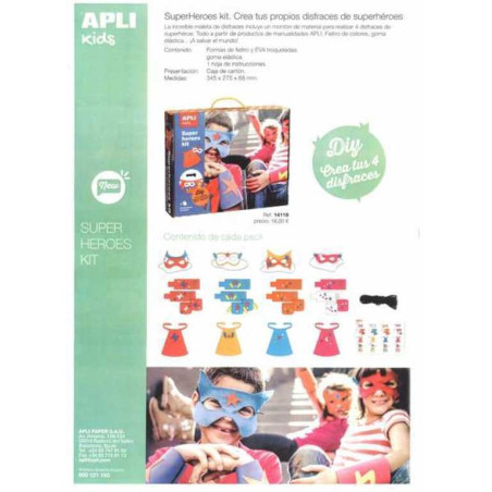 JUEGO APLI DIY C/FIELTRO MALETIN SUPERHEROES 4 JUEGOS 14118 ^