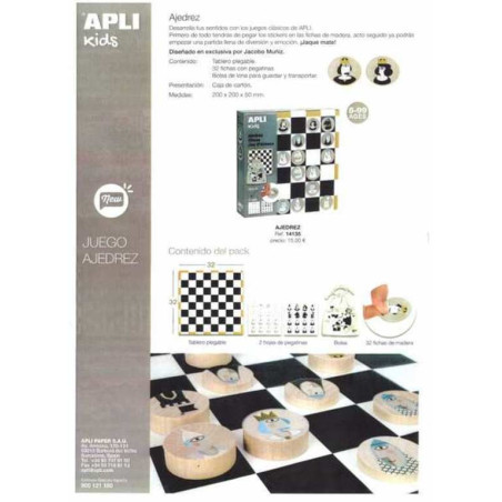 JUEGO APLI DIY C/GOMETS JUEGO AJEDREZ 14135 ^