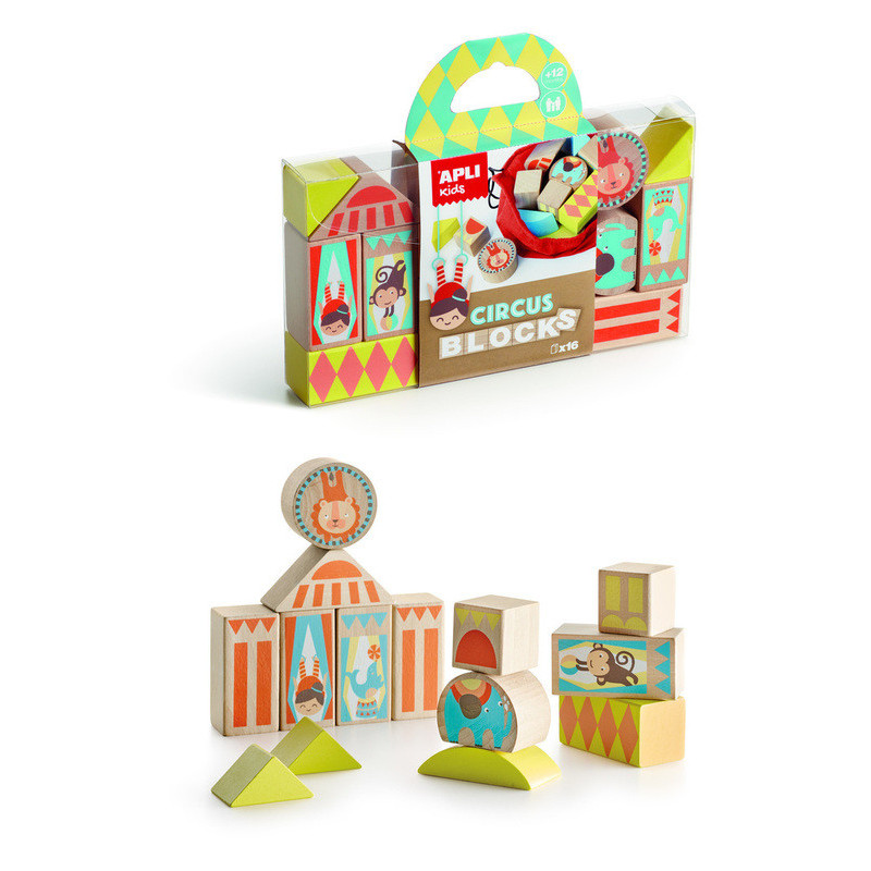 JUEGO APLI BLOQUES MADERA CIRCO 16U 15268