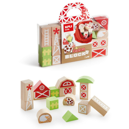 JUEGO APLI BLOQUES MADERA GRANJA 16U 15269