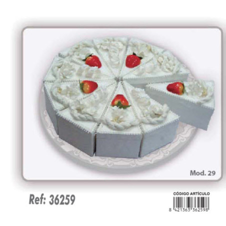 CAJITA ARGU TARTA 10 PORCIONES MERENGUE CON FRESAS 36259 ^