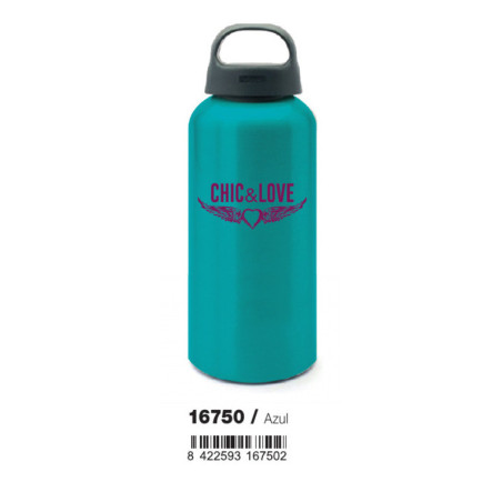BOTELLA AGUA ALUMINIO AZUL MIQUELRIUS18 CHIC&LOVE 66 Ø X 200 MM (450 ML) 16750