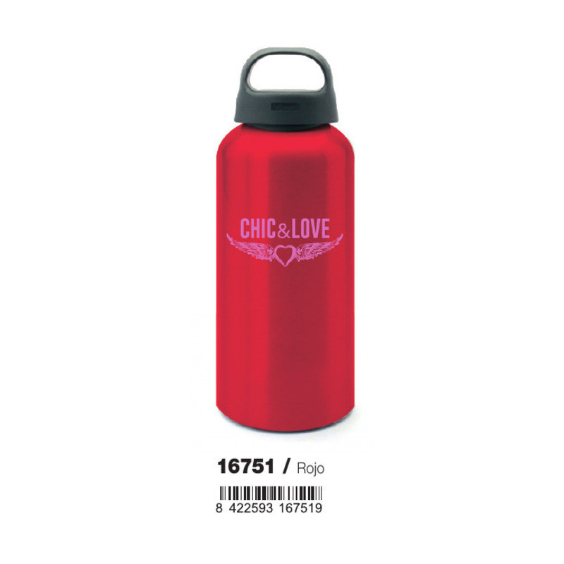 BOTELLA AGUA ALUMINIO ROJA MIQUELRIUS18 CHIC&LOVE 67 Ø X 200 MM (450 ML) 16751