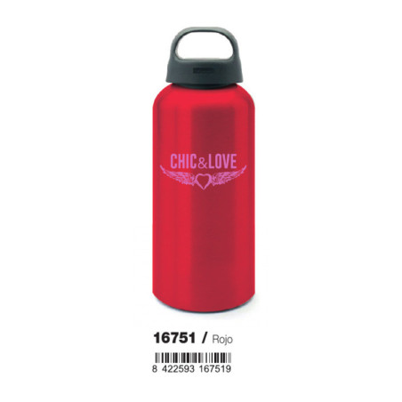 BOTELLA AGUA ALUMINIO ROJA MIQUELRIUS18 CHIC&LOVE 67 Ø X 200 MM (450 ML) 16751
