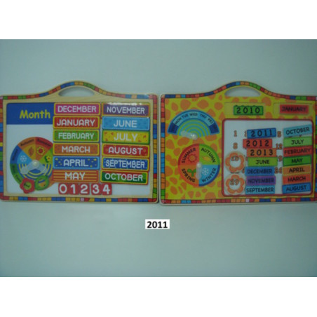 PIZARRA WG MAGNETICA BLANCA MADERA CALENDARIO RELOJ 2011