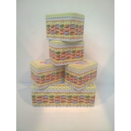 CAJA METAL MACARONS CUADRADA JUEGO 5 TAMAÑOS 2295 ^