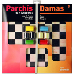 TABLERO PARCHIS 4,  DAMAS C/FICHAS FOURNIER 28981