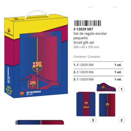 SET DE REGALO PEQ. F.C.BARCELONA 1ª EQUIP. 20/21 312029587 35*28 SAFTA22