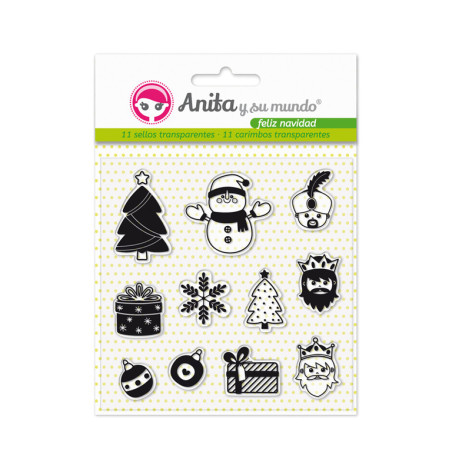 PACK 11 SELLOS TRANSPARENTES ANITA NAVIDAD GRAFOPLAS 37010326