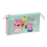 PORTATODO TRIPLE PEPPA PIG "ICE CREAM" 812372744 SAFTA24