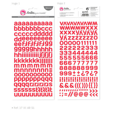 ADHESIVOS GRAFOPLAS SCRAPBOOK ANITA ALFABETO 339U ROJO 37016051
