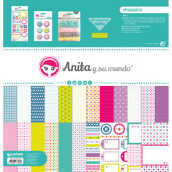 JUEGO GRAFOPLAS SCRAPBOOK BOLSA ANITA MOSAICO 17 PZAS 37080602