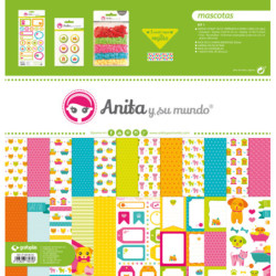 JUEGO GRAFOPLAS SCRAPBOOK BOLSA ANITA MASCOTAS 17 PZAS 37080605