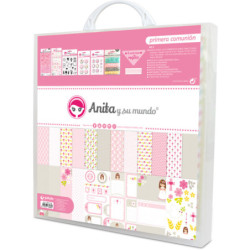 JUEGO GRAFOPLAS SCRAPBOOK MALETIN ANITA COMUNION NIÑA 18 PIEZAS 37080708
