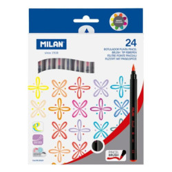 ROTULADOR MILAN PUNTA PINCEL CAJA CARTON 24 COLORES 612624 UNIDAD