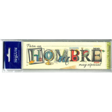 PUNTO LIBRO CARTON PARA UN HOMBRE GRABADO C/ORO ARGU 39328 PTE 10U ^