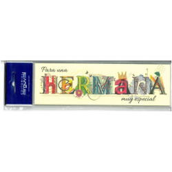 PUNTO LIBRO CARTON PARA UNA HERMANA GRABADO C/ORO ARGU 39329 PTE 10U