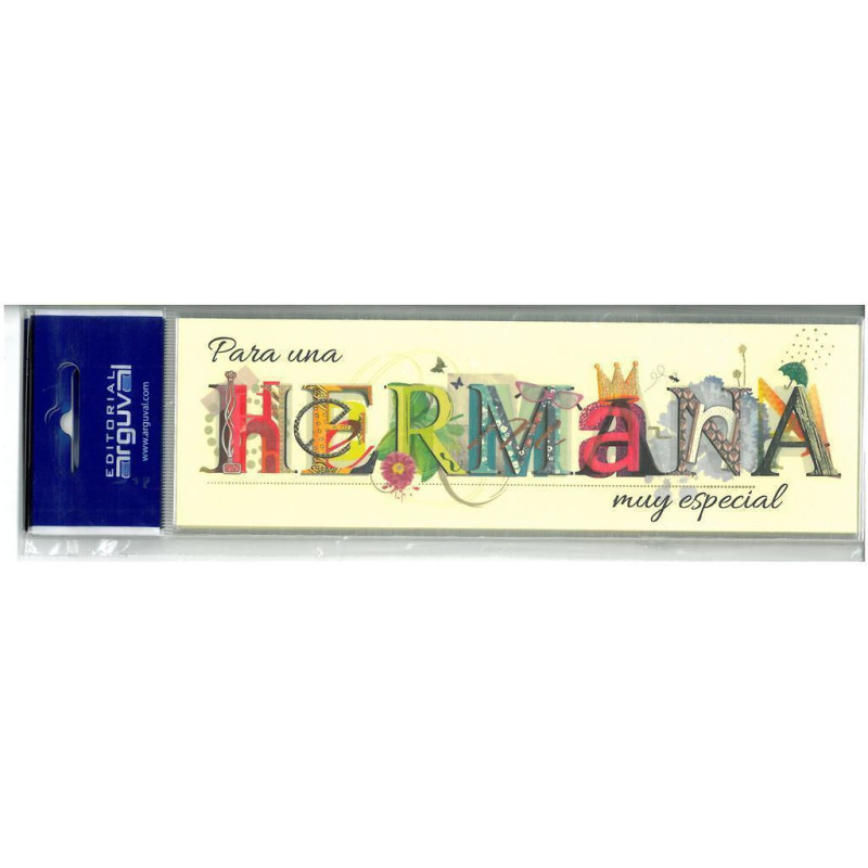 PUNTO LIBRO CARTON PARA UNA HERMANA GRABADO C/ORO ARGU 39329 PTE 10U