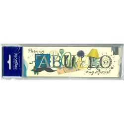 PUNTO LIBRO CARTON PARA UN ABUELO GRABADO C/ORO ARGU 39333 PTE 10U ^