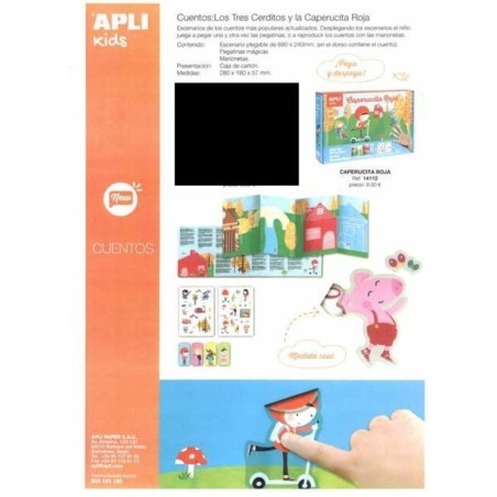 CUENTO APLI INFANTIL C/GOMETS ESTUCHE CAPERUCITA ROJA 14112 ^