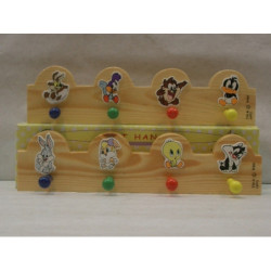 PERCHA MADERA WG 4 COLGADORES WARNER BABIES PEQ. 4 MOD. 15225 ^