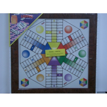 TABLERO PARCHIS 45CM  CRISTAL 6 JUGADORES ^