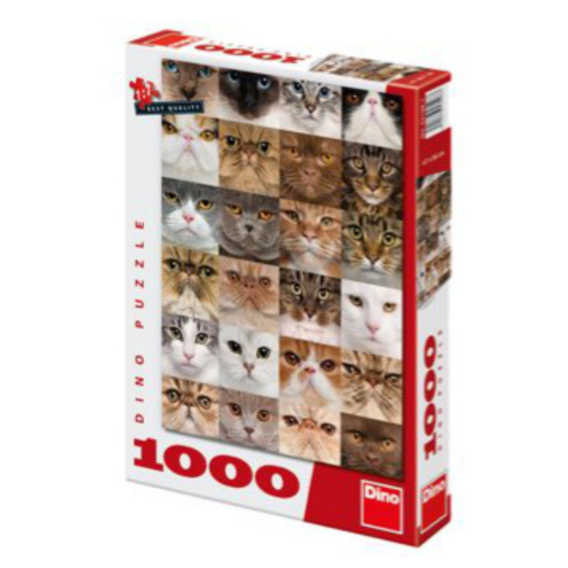 PUZZLE DINO 1000 PIEZAS CARAS DE GATOS DN532090 ^