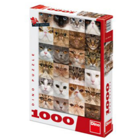 PUZZLE DINO 1000 PIEZAS CARAS DE GATOS DN532090 ^