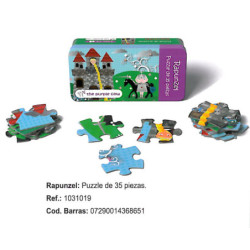 PUZZLE FOURNIER PURPLE COW 35 PIEZAS RAPUNZEL CAJA METAL 1031019 ^