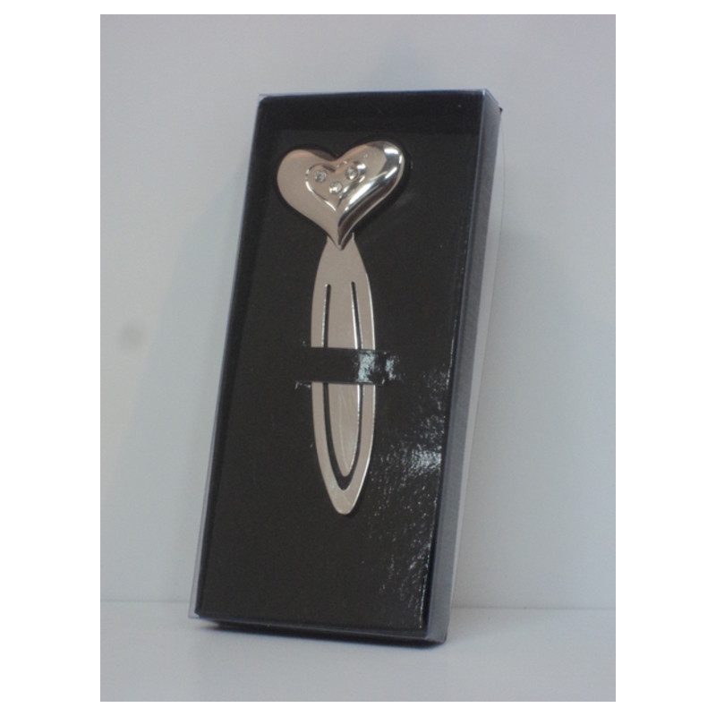 PUNTO LIBRO METAL CROMADO C/CRISTALES CORAZON ABAIMPORT 53778