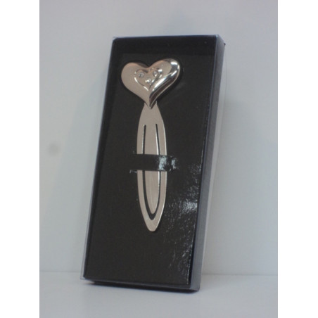 PUNTO LIBRO METAL CROMADO C/CRISTALES CORAZON ABAIMPORT 53778