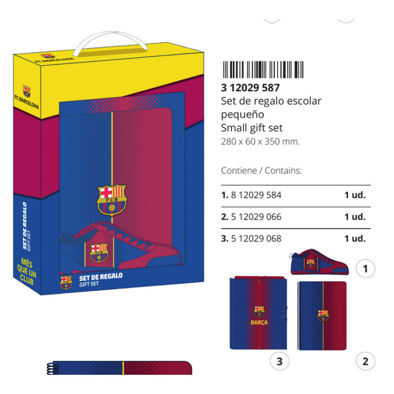 SET DE REGALO PEQ. F.C.BARCELONA 1ª EQUIP. 20/21 312029587 35*28 SAFTA22