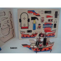 JUEGO MADERA WG CONSTRUCCIONES 3D BARCO-GRANJA 54031