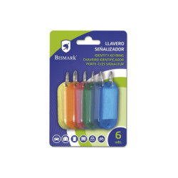 LLAVERO BISMARK C/BANDEROLA SEÑALIZADORA COLORES SURTIDOS BLISTER 6U 326269 POESSA