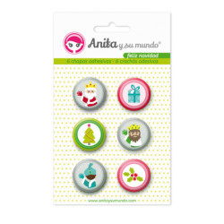 PACK 6 CHAPAS ADHESIVAS ANITA NAVIDAD GRAFOPLAS 37010226