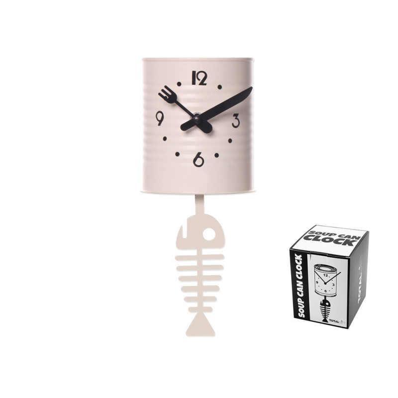 RELOJ PARED I-TOTAL LATA DE SOPA Y PESCADO BLANCO XL0470 ^