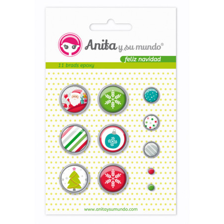 PACK 11 BRADS EPOXY ANITA NAVIDAD GRAFOPLAS 37050126
