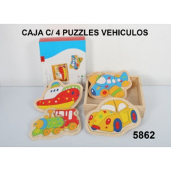 PUZZLE WG MADERA VEHICULOS C/4 U 5862 ^