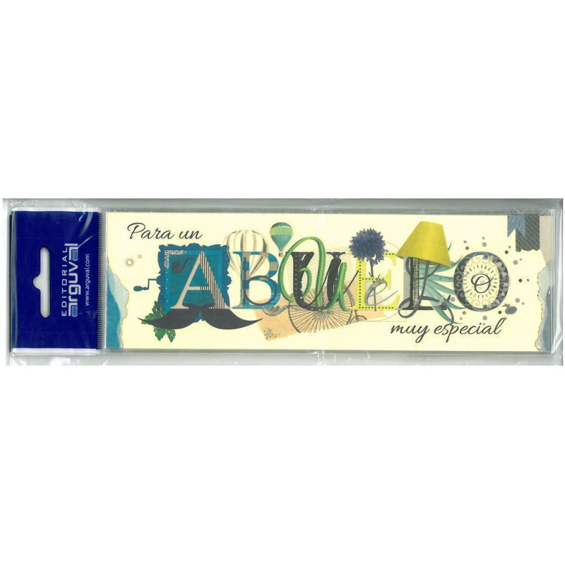 PUNTO LIBRO CARTON PARA UN ABUELO GRABADO C/ORO ARGU 39333 PTE 10U ^