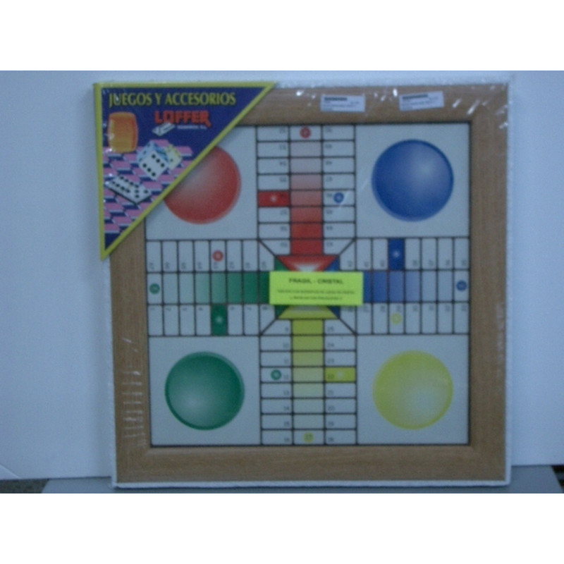 TABLERO PARCHIS 45CM  CRISTAL 4 JUGADORES ^