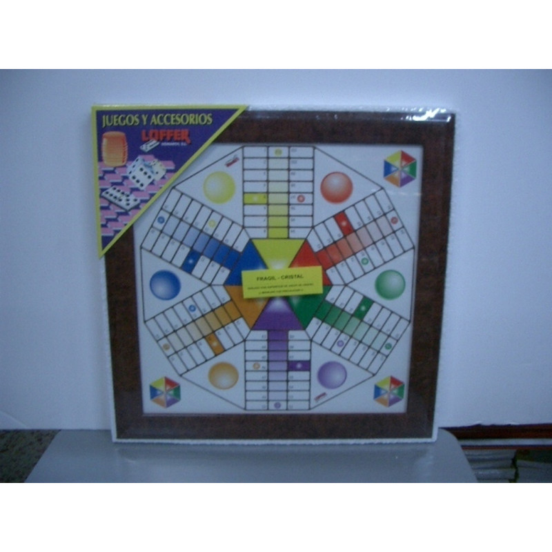 TABLERO PARCHIS 55CM  CRISTAL 6 JUGADORES