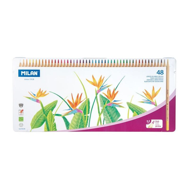 LAPIZ MADERA MILAN MINA 3,5MM CAJA METAL 48U 0726148