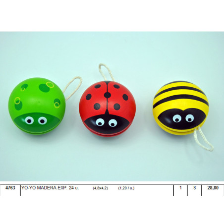 YOYO REGALPAP MADERA ANIMALES 4 COLORES 4763 ^
