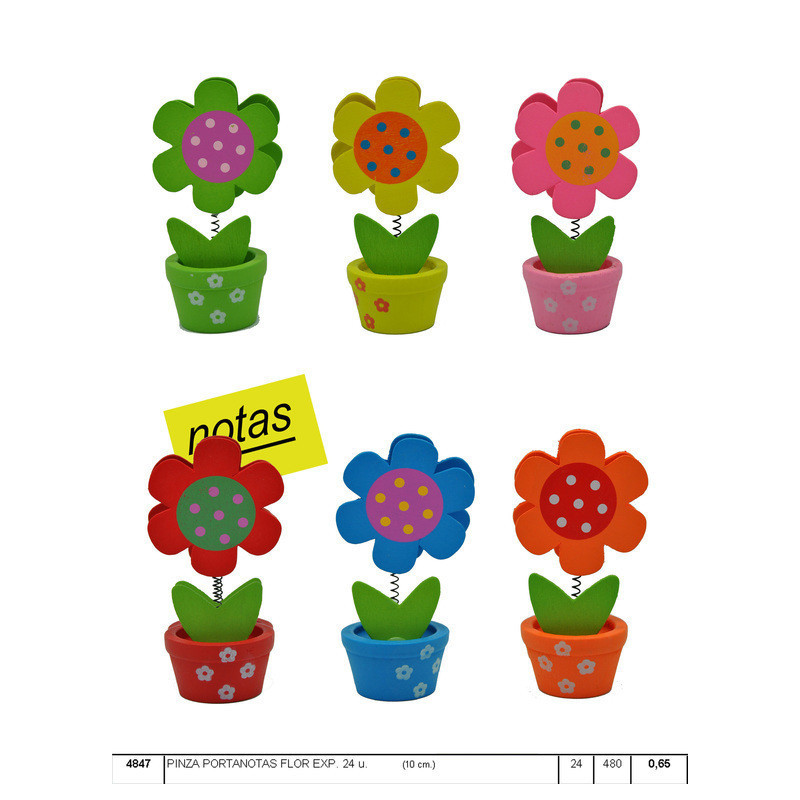 PINZA MADERA REGALPAP MACETA FLOR MUELLE 4847 ^