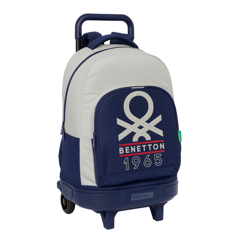 MOCHILA GDE. C/RUEDAS COMPACT EXTRAIBLE BENETTON "VARSITY" 612406918 SAFTA24