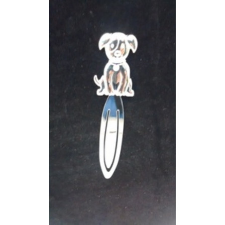 PUNTO LIBRO METAL CROMADO C/CRISTALES PERRO ABAIMPORT 53783 ^